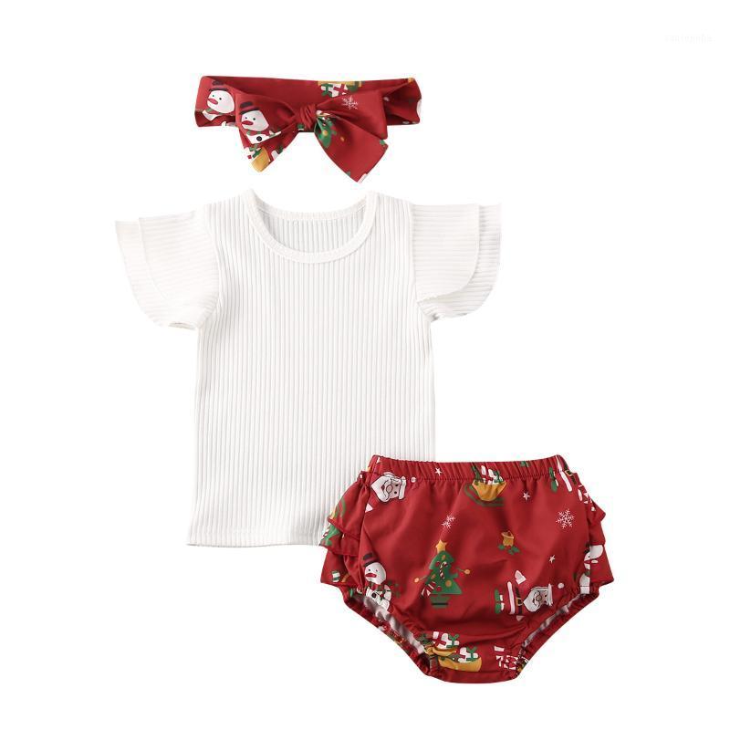 

Christmas Toddler Kids Baby Girl Clothes Sets Sister Matching XMAS T-Shirt Bib Dress Shorts Headband Outfits1, Red