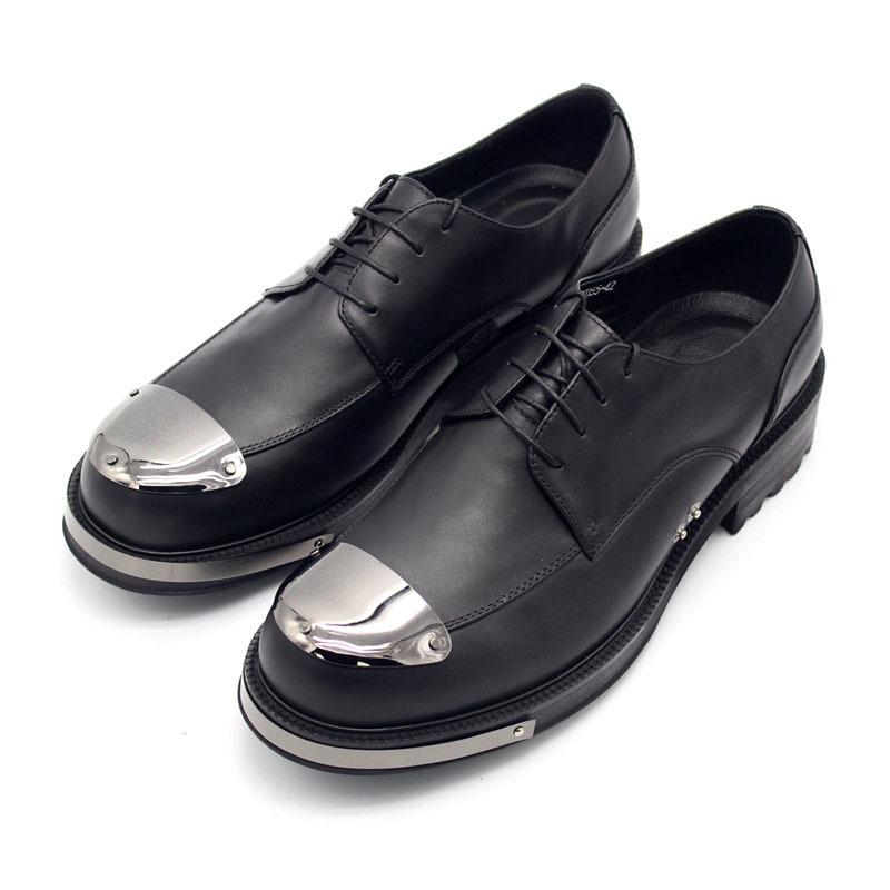 

Top Quality Leather Shoes Men Height Increasing Platform Derby Handmade Casual Mens Formal Shoes Business Office Plus Size, Black