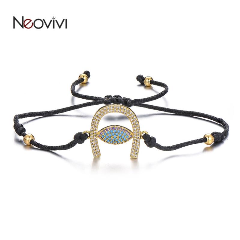 

Neovivi Devil's Eye Charm Bracelet Red Black Rope Braiding Bracelets Adjustable Jewelry Women Handmade DIY Bangle Gifts