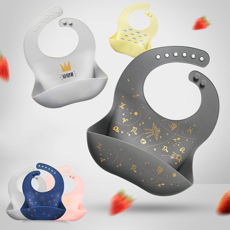 

New Baby Bibs Waterproof Silicone Kids Girl Boy Bibs Soft Printed Adjustable Children Toddler Apron Baby Feeding Stuff, Style5
