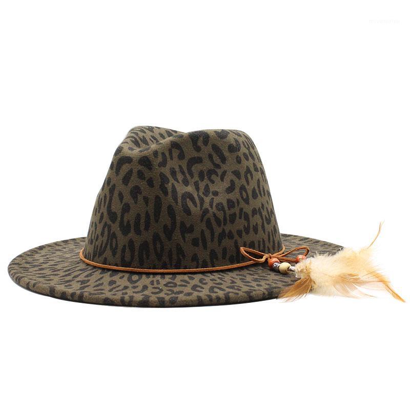 

Seioum Autumn And Winter New Style Woolen Hat Women's Flat Brimmed Big Brim Gentleman Fedora Hat1, Beige