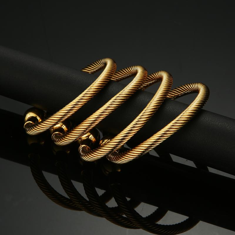 

African Ethiopian Gold Color 4pcs Bangle Fashion Dubai BWomen angles Jewelry