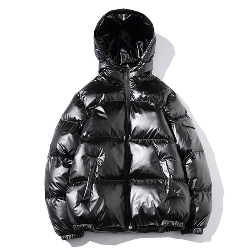 

2020 Women's Down Jacket Winter Glossy Silver/Black/Gold/Blue Plus Size Hooded Parka Outerwear Down Padded Coats Female
