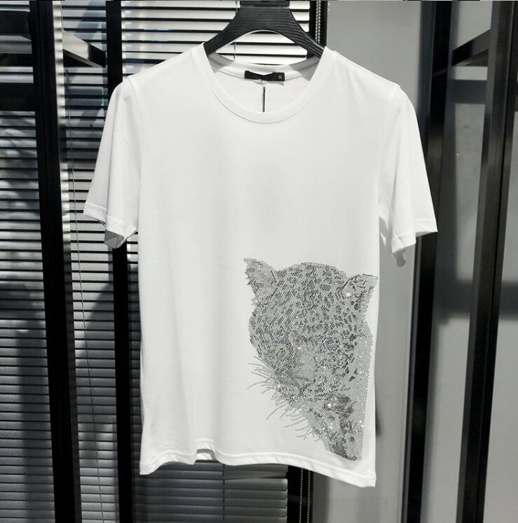 

Diamond stone t shirt men top quality confortable men's Tshirt casual slim fit plus size t-shirt -5XL 02, Black