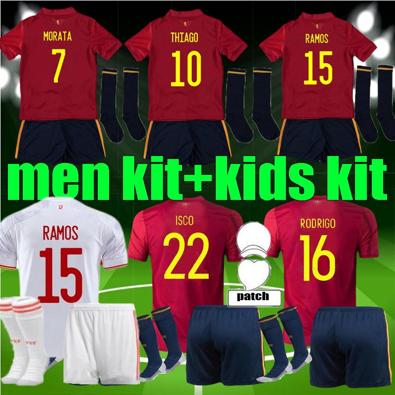 

men kids 2020 2021 espaÃ±a RODRIGO PACO ALCACER Spain soccer jersey MORATA RAMOS SARABIA THIAGO INIESTA football shirt kits camisetas uniform, Black;yellow