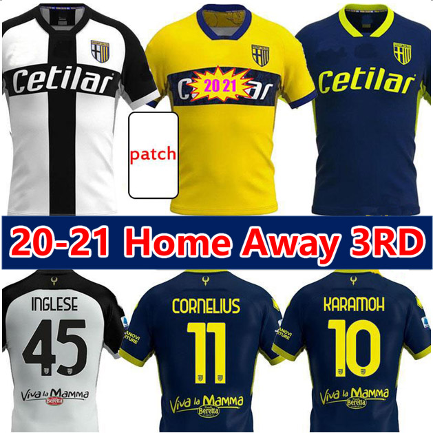 

2021 Parma Calcio soccer jersey home away maillots Darmian Gervinho Inglese Kuco Cornelius jerseys 20 21 Karamoh uniform Football shirt, 20-21 home