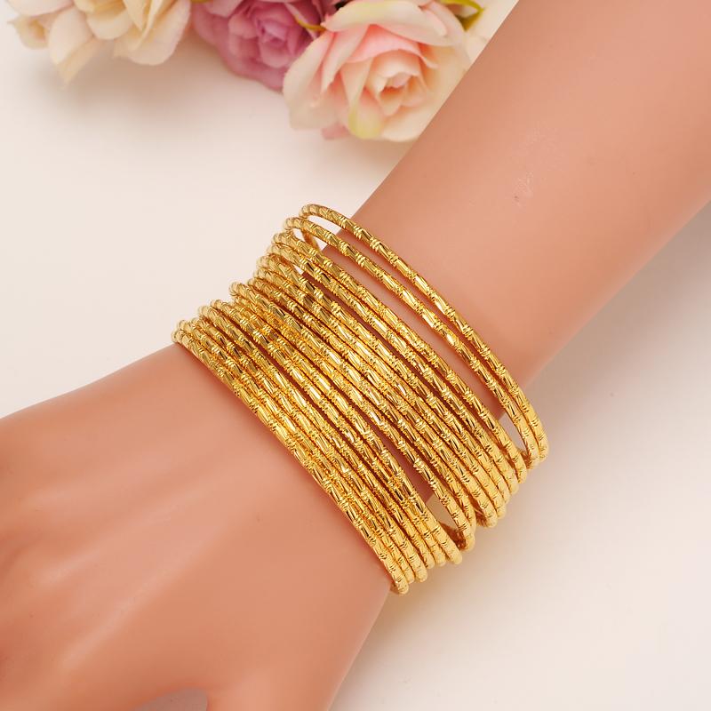 

Bangrui 24k Gold Color bangles for women gold bracelets wedding party Bridal jewelry joias ouro Factory Price Vintage