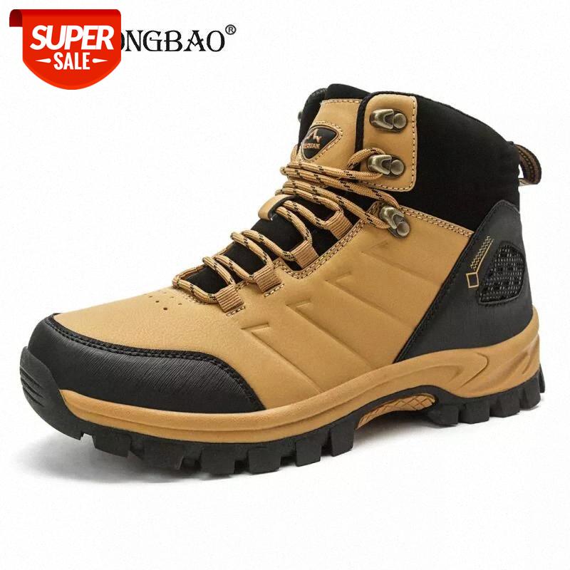 

Brand Winter Men's Boots Warm Men's Snow Boots High Quality Leather Waterproof Men Sneakers Outdoor Men Hiking Work Shoes #RX7U, Beige
