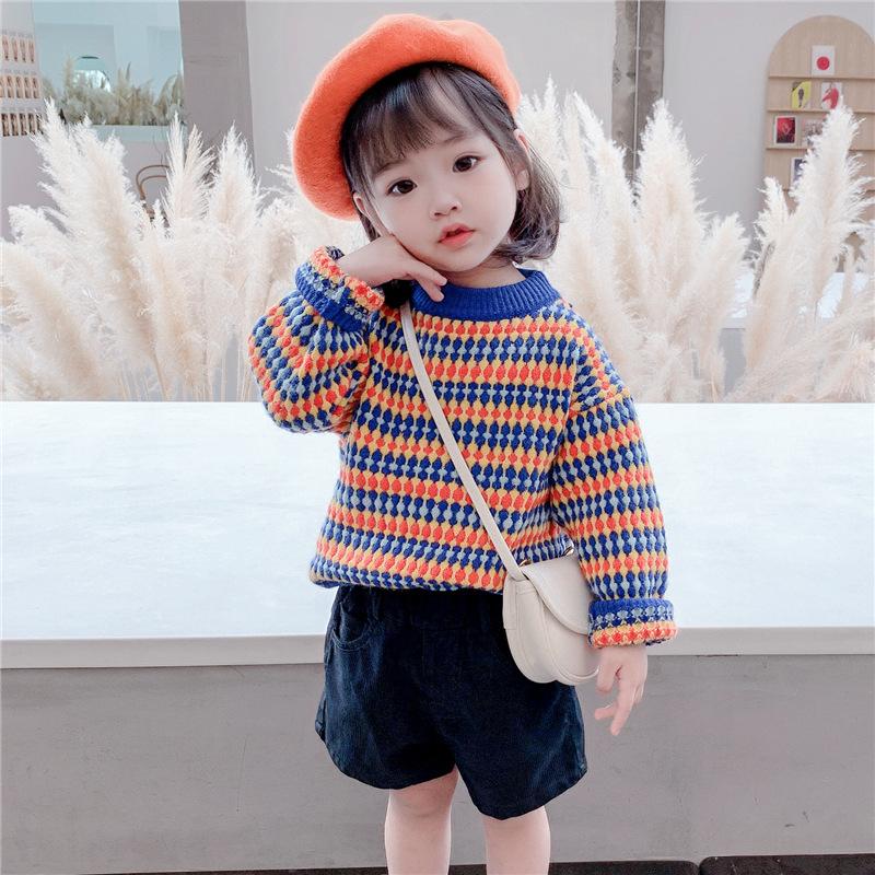 

Cute Baby Knitting Sweater Winter Autumn Warm Girls Thicken Outerwear Buttons Long Sleeve Cotton For Kids Costume Teenagers Tops, Color