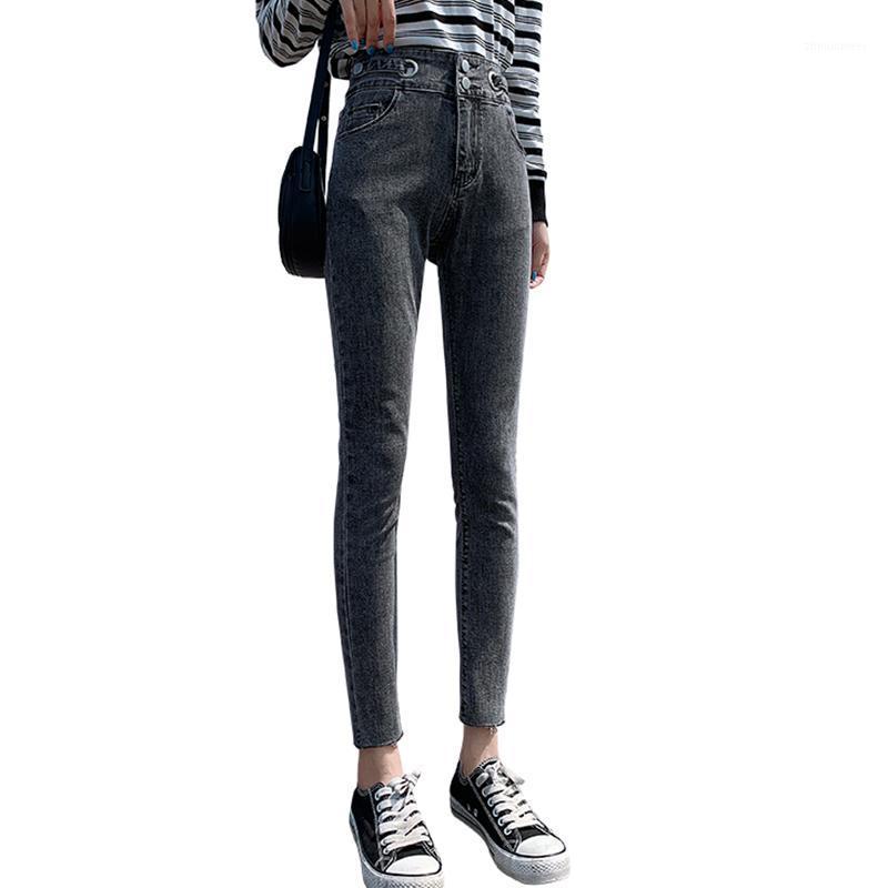 

Women Vintage Stretch Skinny Jeans Lady Slim Fit Tight Pants Students High Waist Straight Sexy Office Narrow Leg Trousers Women's, Blue