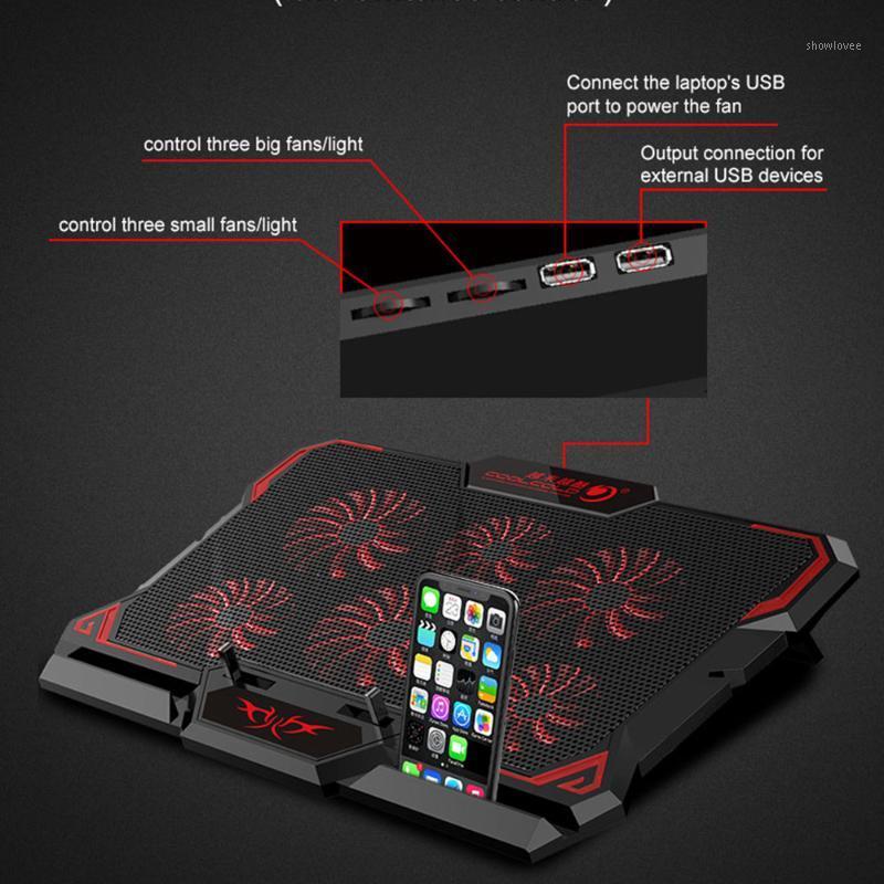 

17inch Laptop Notebook Cooling Pad Gaming Stand Silent Powerful Air Fans 2 USB Ports1