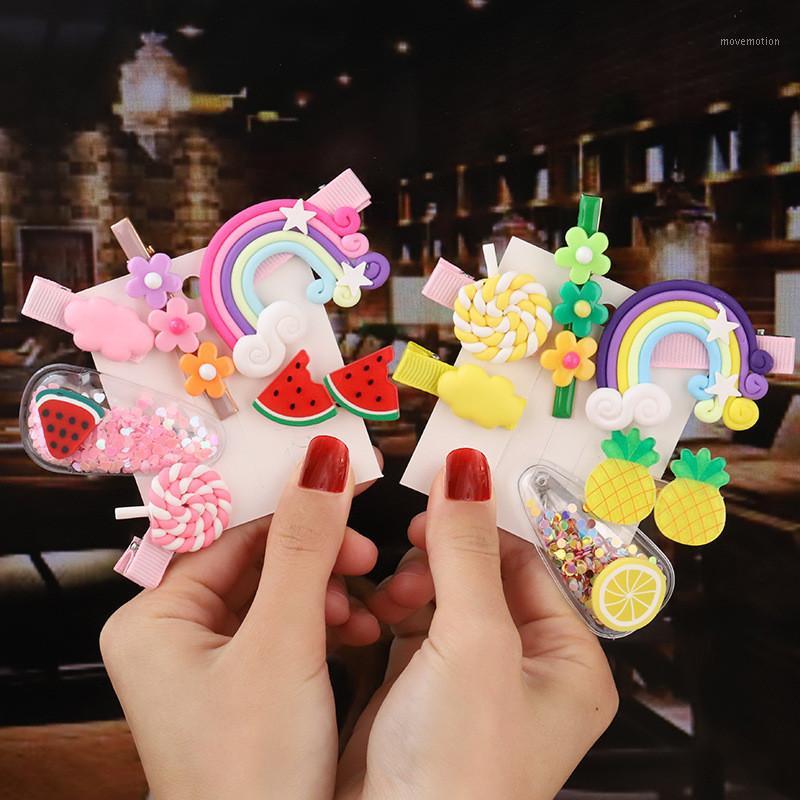 

3pc/set Girl hair clip Rainbow Hairpins Cartoon barrettes for Girls Children Headband Kids hair accessories hairgrips1