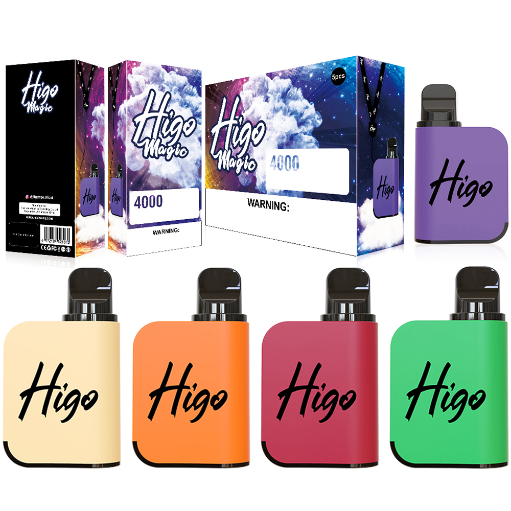 

Authentic Higo Magic Disposable E cigarettes 4000 Puffs Vape Pen 2%/3%/5% 10ml Pre-filled Pods Cartridges Vaporizers 1200mAh Battery Vapors pro plus max air bar xxl bang