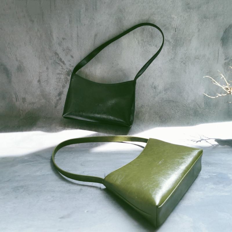 

Retro Bag Female 2021 New Design Underarm Bags for Women Handbags and Purses Wild Fashion Casual High Pu Leather Shoulder Bolsos, Green bag