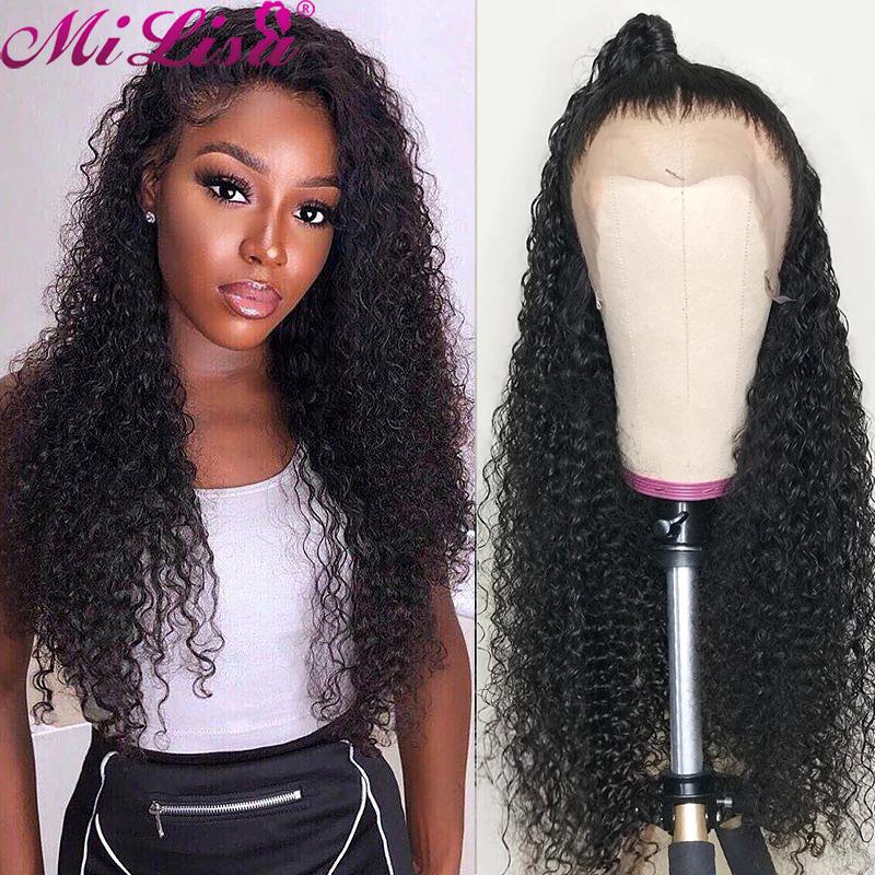 

Transparent Curly Lace Front Wig For Black Women Brazilian Remy 28 30 Inch Deep Curly Lace Front Wig Mi Lisa HD frontal, As pic