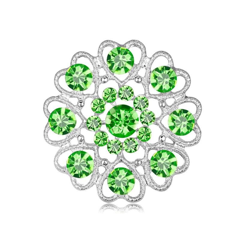 

Pins, Brooches Rose Flower Rhinestone Love Heart Jewelry Charm Gifts Crystal Pins
