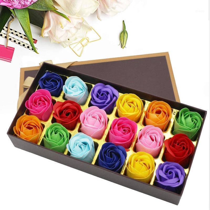 

2021 Gift Boxes For Girls Contain 18 Kinds Of bath Soaps With Rose Petal box of flowers for Valentine's Day gifts new#351, Multicolor