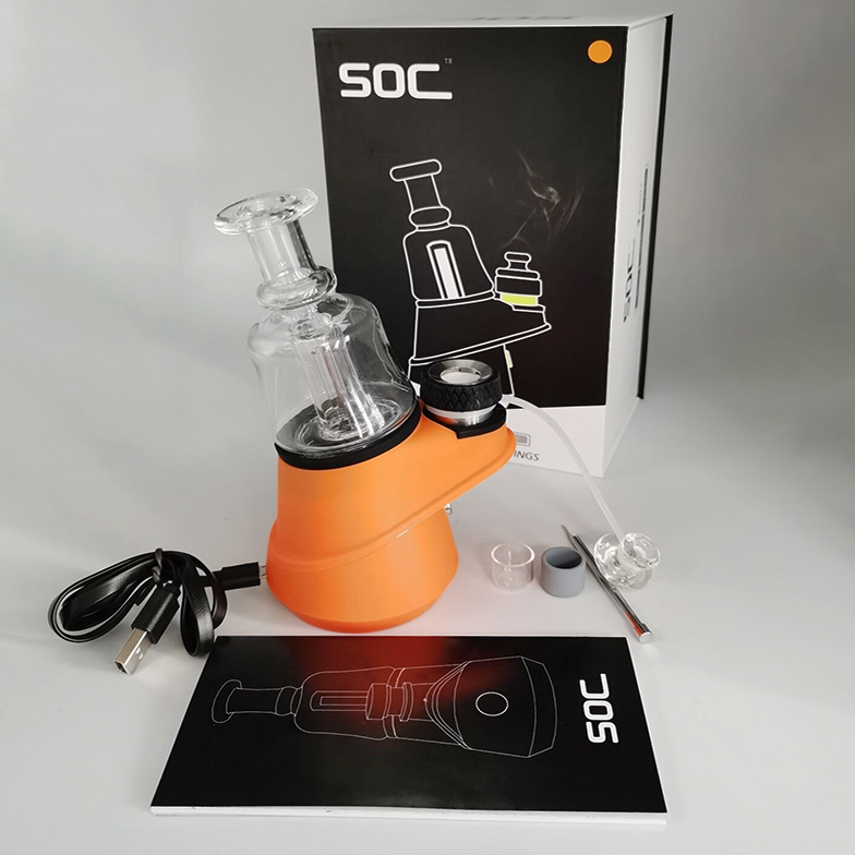 

2.6 inch x 6.3 inch SOC Wax Vaporizer Ceramic Quartz Wax Atomizer 2600mah Vape mods Dab Rig Portable Pen with 4 Temperature, Black