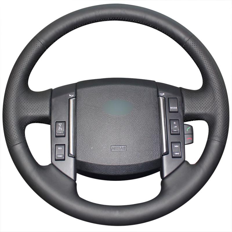 

Hand-stitched Black Artificial Leather Anti-slip Car Steering Wheel Cover for Freelander 2 2007-2012