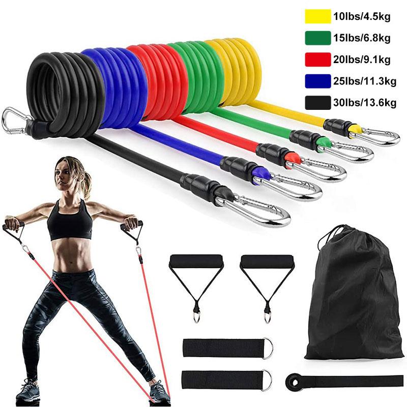 

11Pcs/Set Resistance Bands Gym Equipment Latex Pulll-Rope Exercise Workouts Home Training Physical Therapy Bands Elastic Fitness