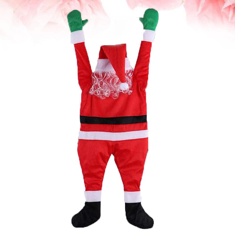 

Christmas Santa Suit Gutter Hanging Santa Claus Creative Party Decoration for Yard Car Wall