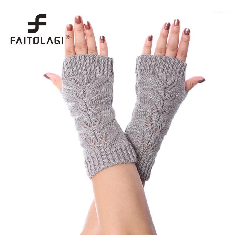 

New Twist Hollow Women Gloves Winter Spring Half Finger Mittens Female Knitting Fingerless Gloves For Girls1