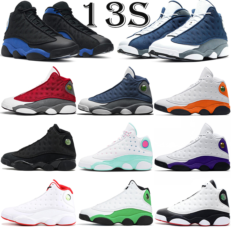 

Hotsale Jumpman 13s 13 men basketball shoes fashion outdoor trainers Red Flint black cat Aurora Green mens women sports sneakers 5.5-13, 13s 7-13 wolf grey
