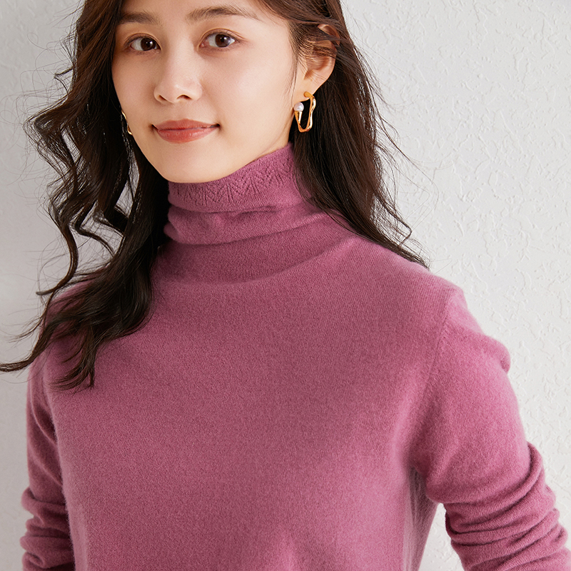 

2021 High quality Pullovers 100% Cashmere and Knitting Sweaters New Winter Fashions Flower on the Neck Female Jumpers Wool Meshes IGJ3, Camel