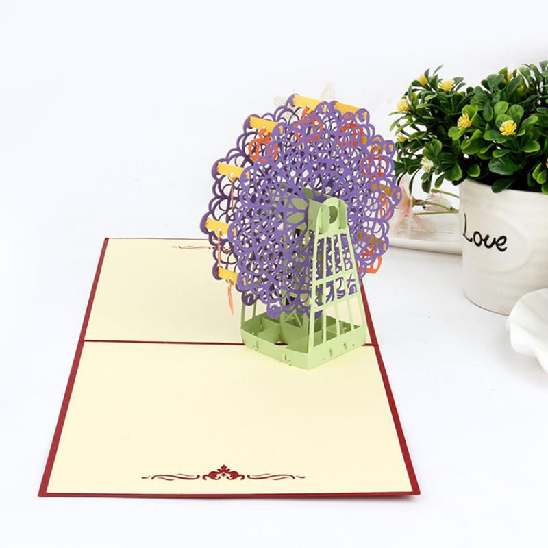 

3D Up Greeting Card Ferris wheel Happy Easter Birthday Anniversary