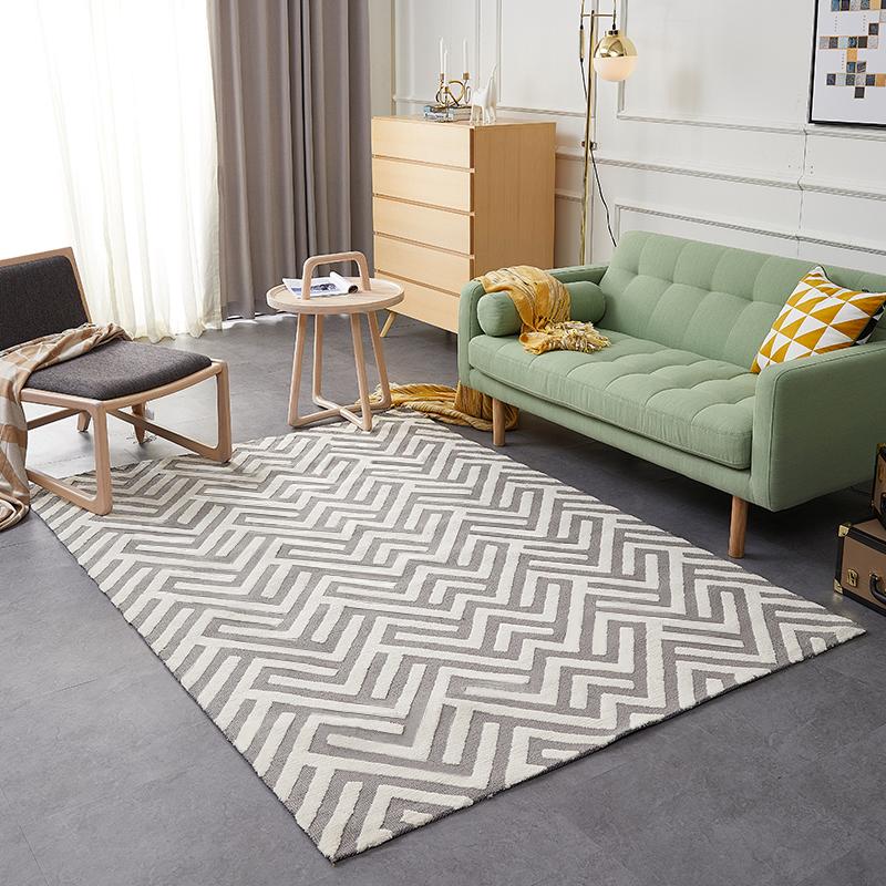 

Modern style geometric pattern big size living room carpet, rectangle ground mat , Pastoral home decoration floor mat, Mix as picture