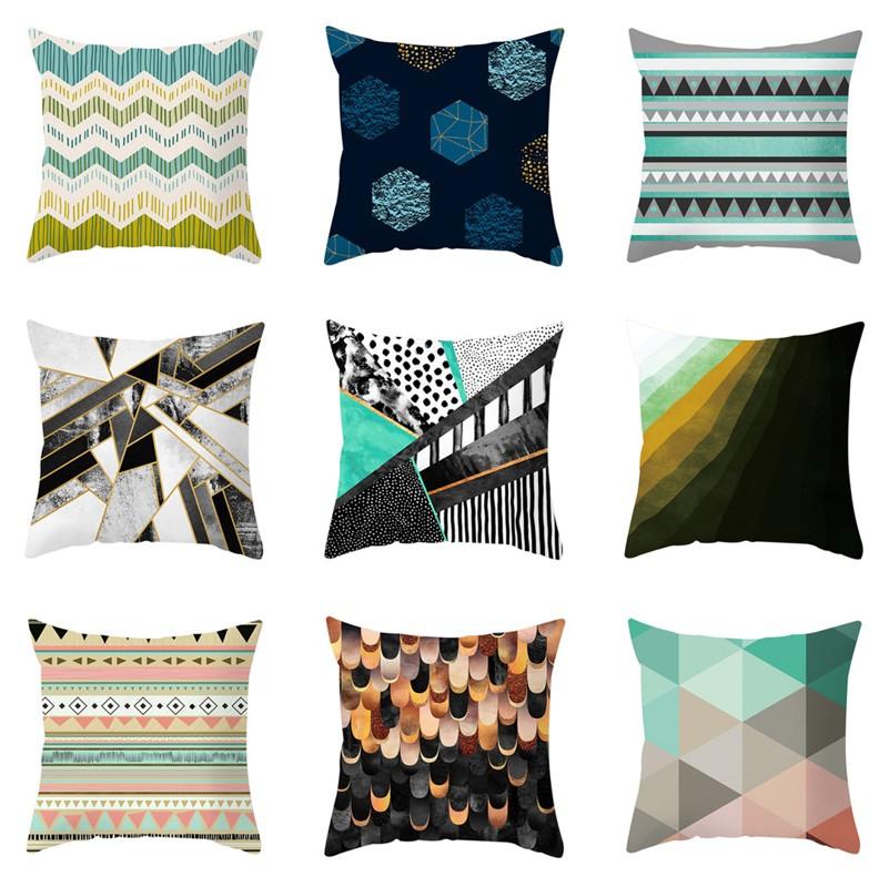 

Abstract Stripe Grid Triangular Geometric Cushion Cover 45*45cm Polyester Throw Pillows Home Decor Sofa Decorative Pillowcases