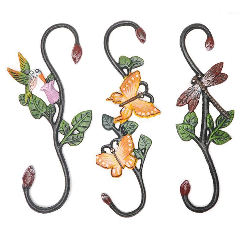 

S Shaped Hanging Hook Animal Pattern Cast Iron Flower Pot Fence For Bird Feeder Indoor Home Decor Heavy Duty Outdoor Garden1