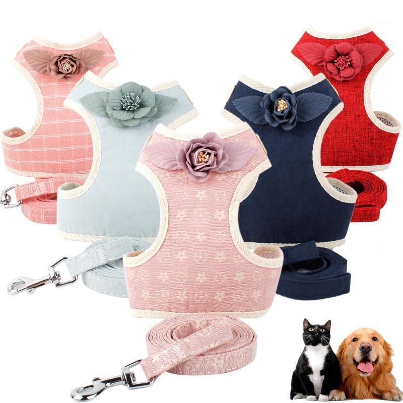 

Fashion Flower Pet Harness Dog Leash Set Air Nylon Mesh Puppy Small Dogs Cat Vest Flower Clothes Accessories Dog Vest Chihuahua1