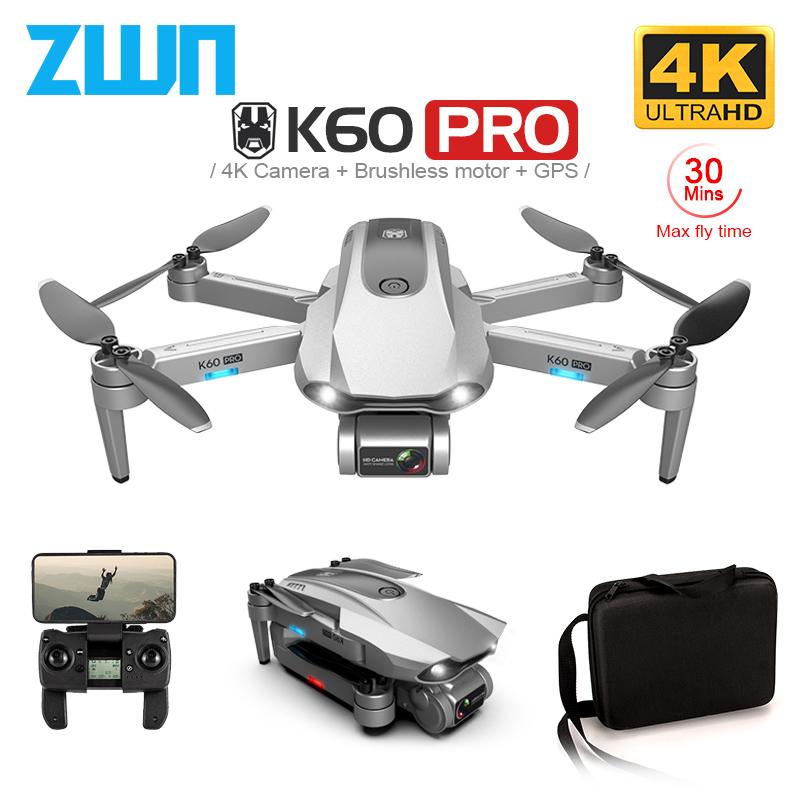 

ZWN K60 GPS Drone with 5G Wifi FPV 4K HD Dual Camera Brushless Optical Flow RC Quadcopter Follow Me Mini Dron vs SG108 EX5