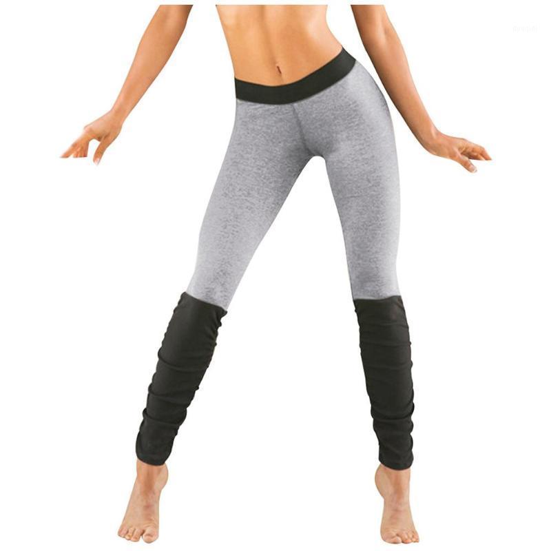 

High Waist Stretch Panelled Yoga Leggings Pants Women Soft Casual Fitness Sports Leggings Elastic Waist Skinny Trouser1, As pic