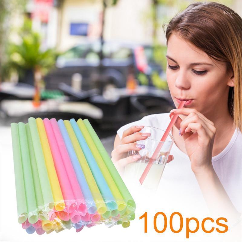 

New 100Pcs Multicolor Disposable Pearl Milk Drinking Straws Shop Juice Sucker Reusable Drinking Straws1