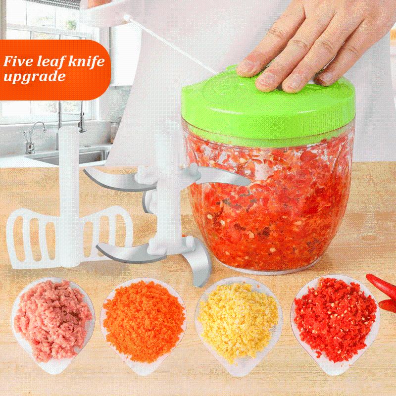 

Blender 900ML Large Capacity Manual Processor Safe Chopper Blender Slicer Kitchen Essential High Quality