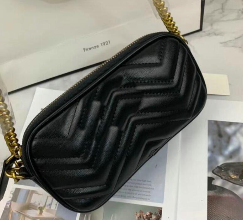 

Fashion high quality Marmont shoulder bags women gold chain crossbody bag handbags purse high quality female message bag size 21x4x12, Red