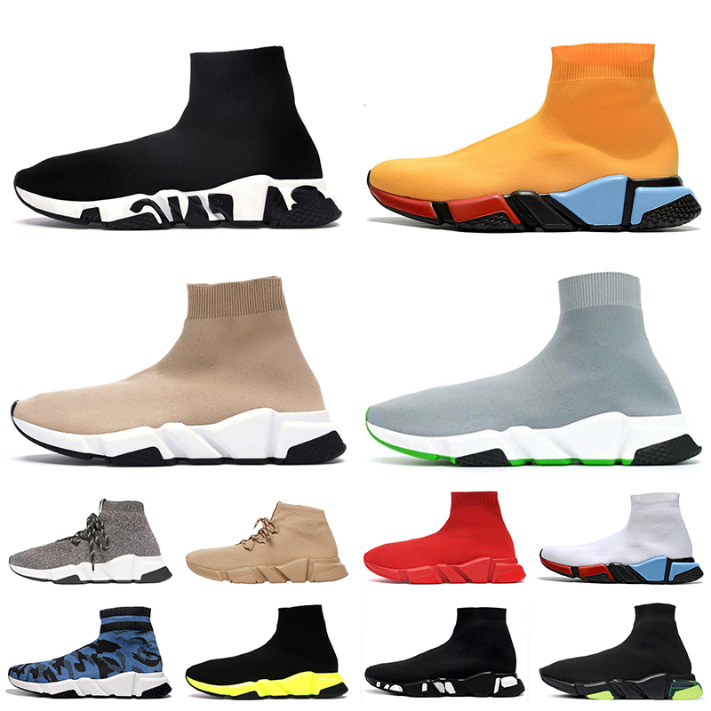 

Top Qulality 2021 Luxurys Designers Women Mens Sock Shoes Casual Shoes Graffiti Beige Tripler Loafers Sock Trainers Womens Boots Sneakers, A35 clearsole black 36-45