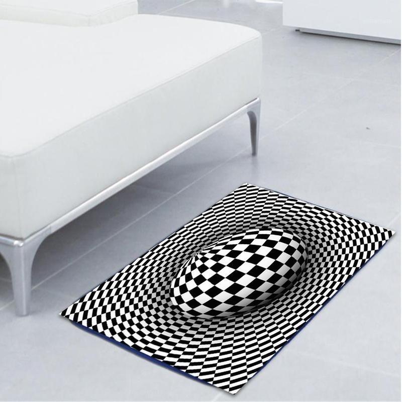 

WUJIE Abstract Geometric Rugs Black&White 3D Print Soft Carpets for Living Room Anti-slip Bathroom Floor Mat Doormats Home Decor1, Style 2