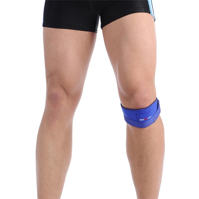 

1PC Double Strap Knee Support Patella Tendon Brace Stabilizer Relieve Pain Sports Pad Legging Safe Adjustable knee support brace, Blue
