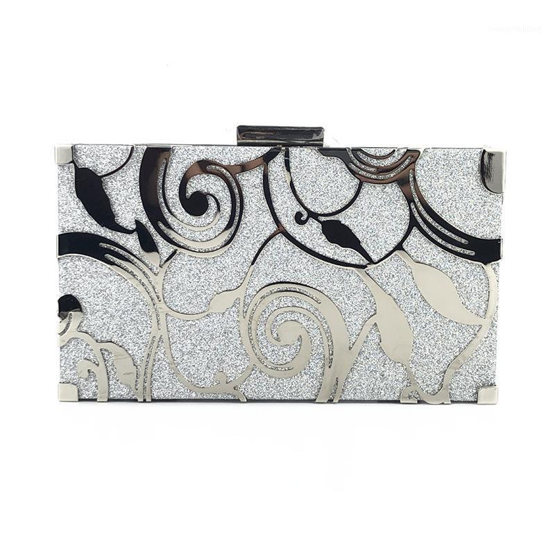 

Elegant Silver/Black Metal Clutch Bag For Evening Wedding Clutch Fashion Women Prom Party Clutches DinnerChain Phone Handbags1, Champagne