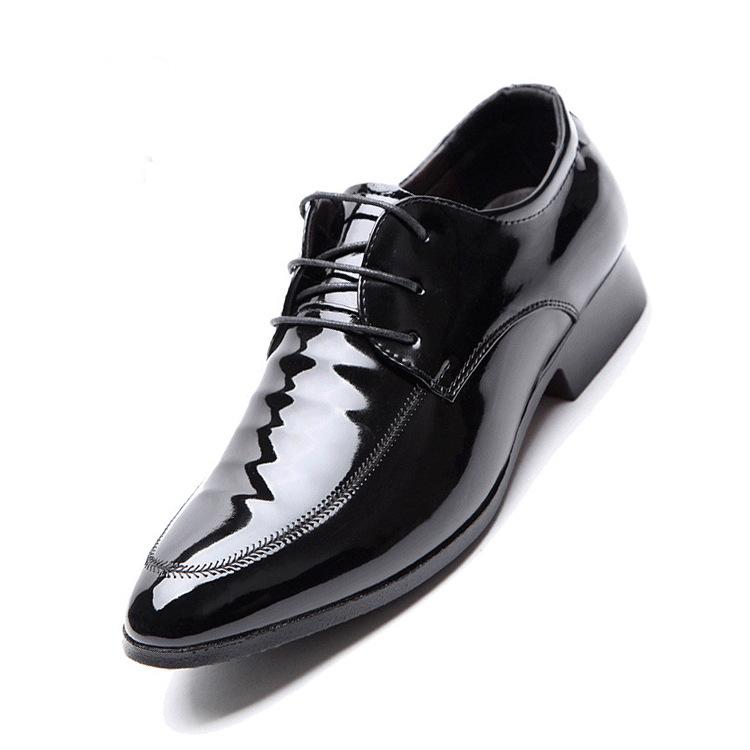 

Men Classic Pointed Toe Dress Shoes Black Bright leather and lacquer shoes Wedding Mens Oxford Formal