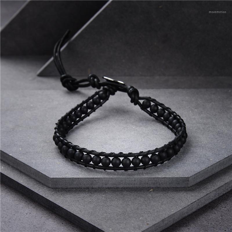 

Vintage Leather Bracelet Men Fashion Natural Agat Hematite Turquoises Braided Rope Wrap Bracelets & Bangles Women Jewelry B4461