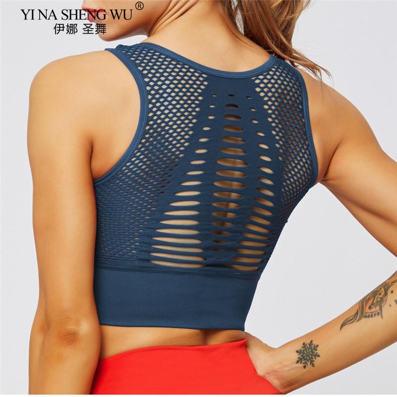 

Fitness Women's T-shirts Workout Sports Bra Yoga Vest Backless Solid Quick Dry Running Gym Sport Sexy Bra Yoga Shirts Tank Top, 329-armygreen bra