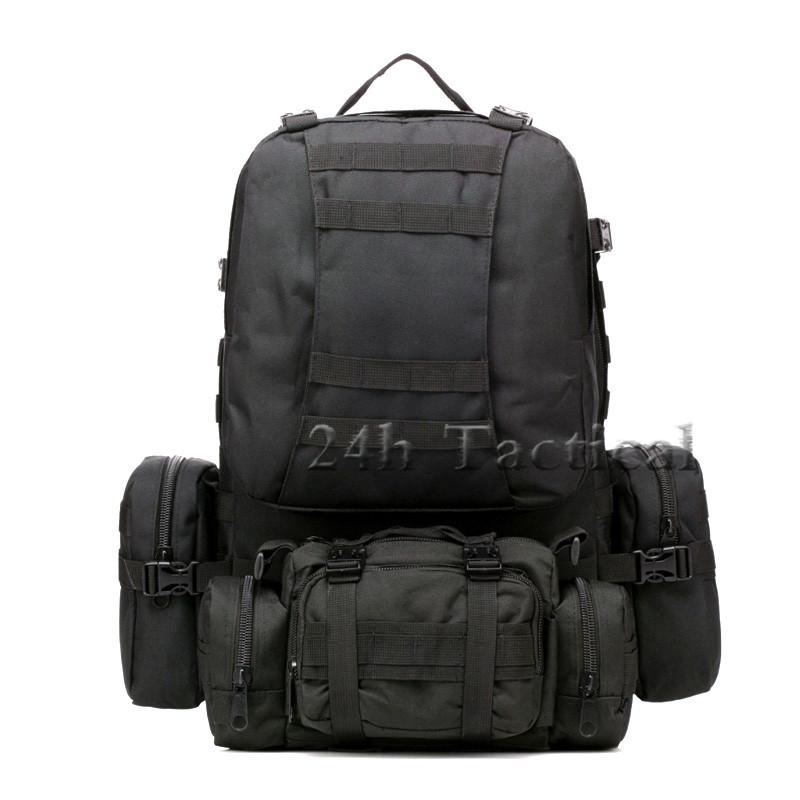 

600D Nylon Tactical Backpack Camouflage Mountaineering Bag For Fishing Rucksack Camping Hiking Hunting Climbing, Black