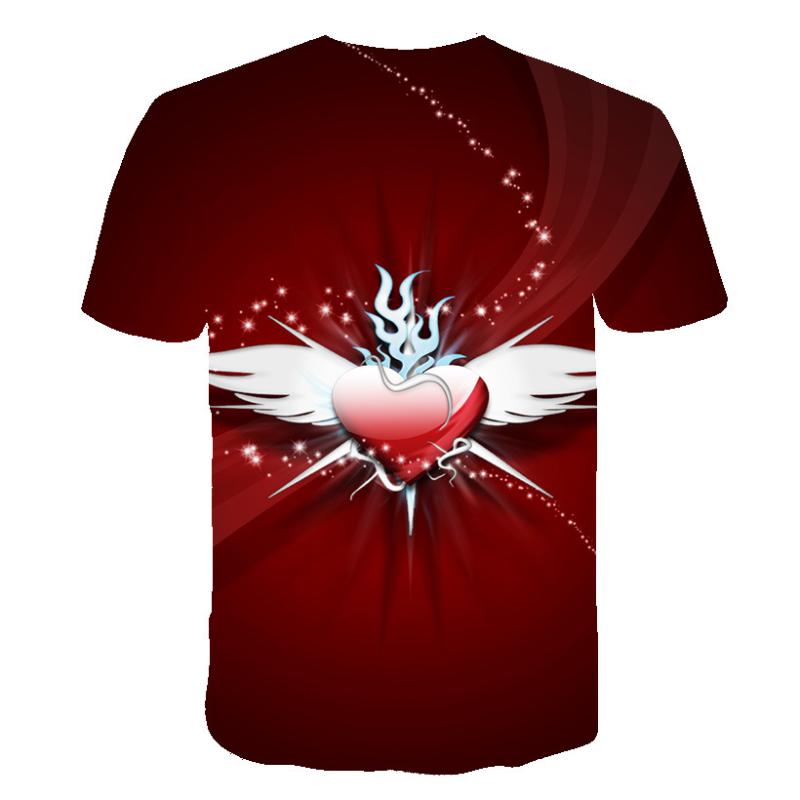 

Men's T-Shirts 2022 Love Printed 3D T Shirt Women Summer Fashion Casual Short Sleeve O Neck Harajuku Tee Tops S-6XL, White;black