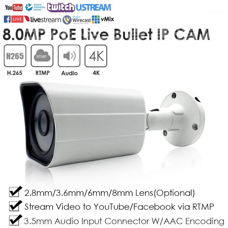 

4K 8.0MP PoE IR Mini Compact Waterproof Live Streaming IP Camera Push Live Video to YouTube Facebook Vimeo etc. W/Audio1