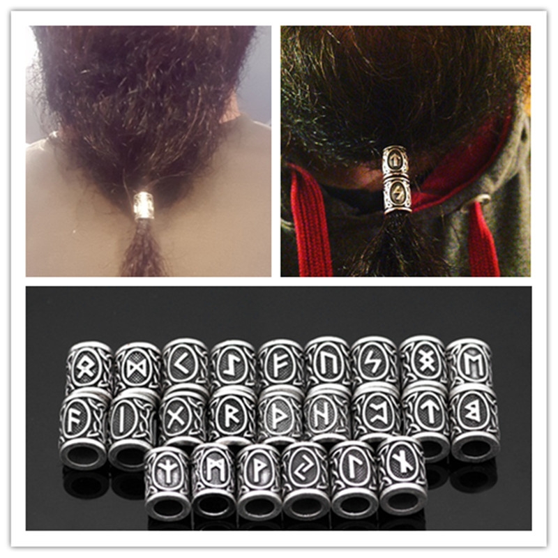 

Random 8pcs/set Antique Sliver/antique Bronze Viking Runes Nordic Beard Beads Celtic Knot Hair Beads DIY Bracelets Necklace Bead