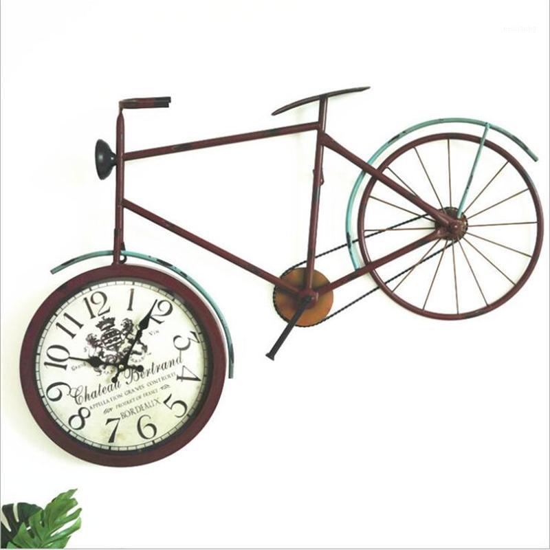 

Best Selling Chic Style Glass Bicycle Wall Clock Living Room Round Clock Bar Decoration Wall Cool And Meticulous For Home1